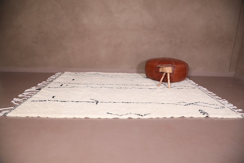 Handmade Beni Ourain Rug - Neige, Wool 5x8